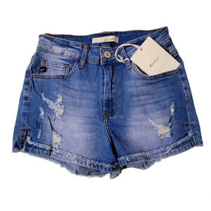 KANCAN Women's Regular Distressed Mid Rise KC11143ML Jean Shorts Size 25